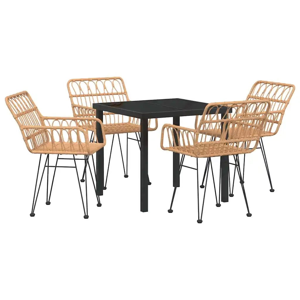 Set da Pranzo per Giardino 5 pcs Marrone