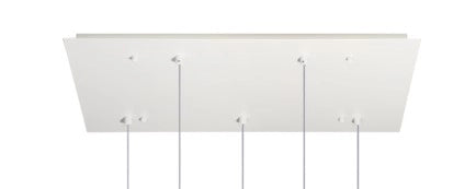 SOSPENSIONE BIANCO RETTANGOLARE 5 LUCI RAME 1164BI-S5 R-RA