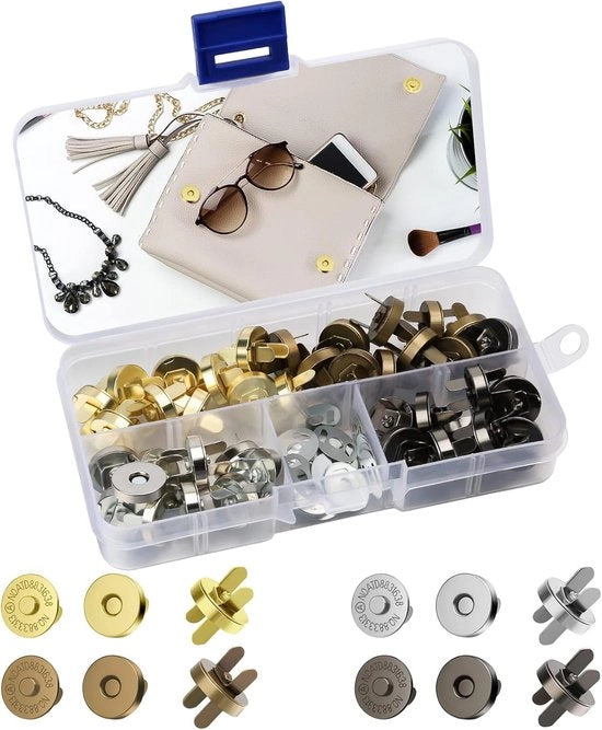 Snap a magnetici - multifunzionali e robusti - 40 pezzi - 14mm - 4 colori