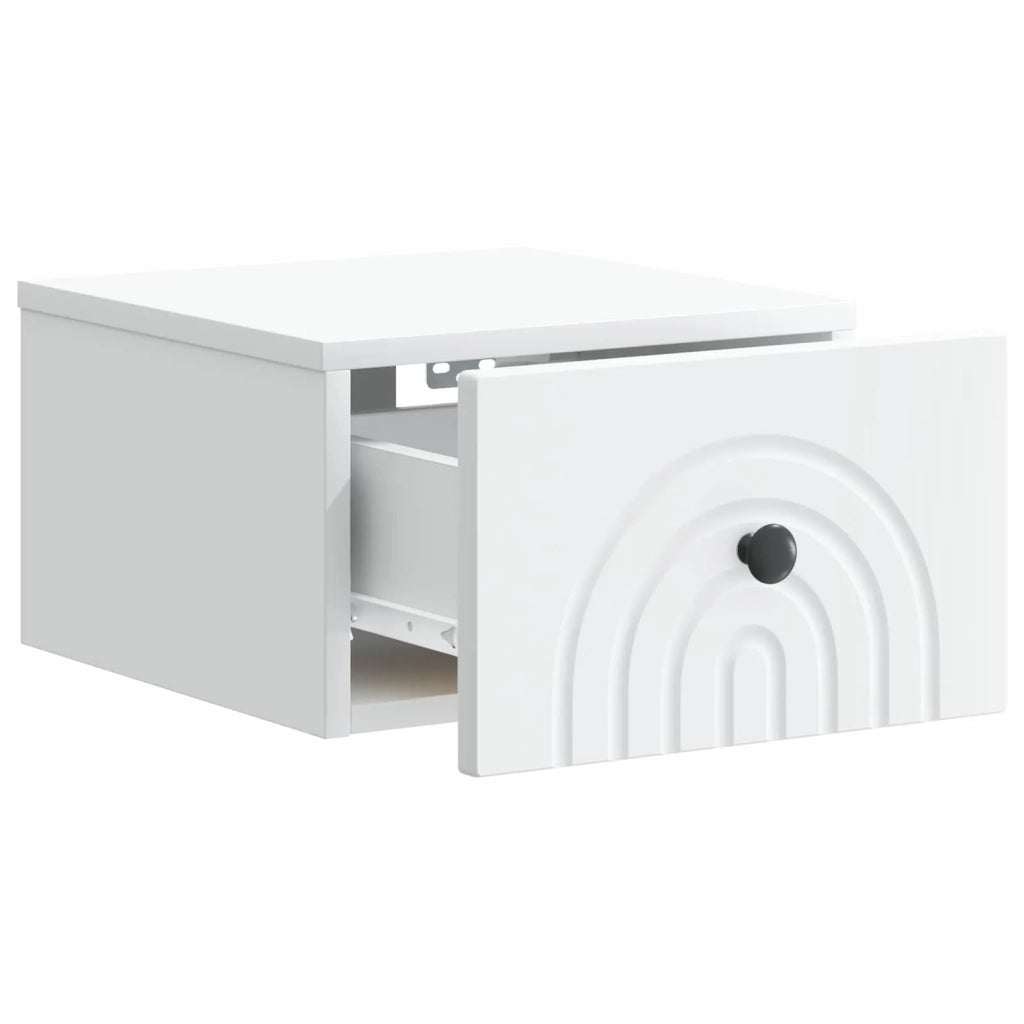 Mobiletto da notte a muro 2 pz Bianco 33 x 34,5 x 20 cm 898086