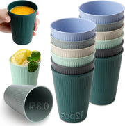 Set di Tazze Plastiche Riciclabili 0.35L in 6 Colori - Tazze Plastiche per Caffè Ideali per Feste a Casa - Confezione da 12