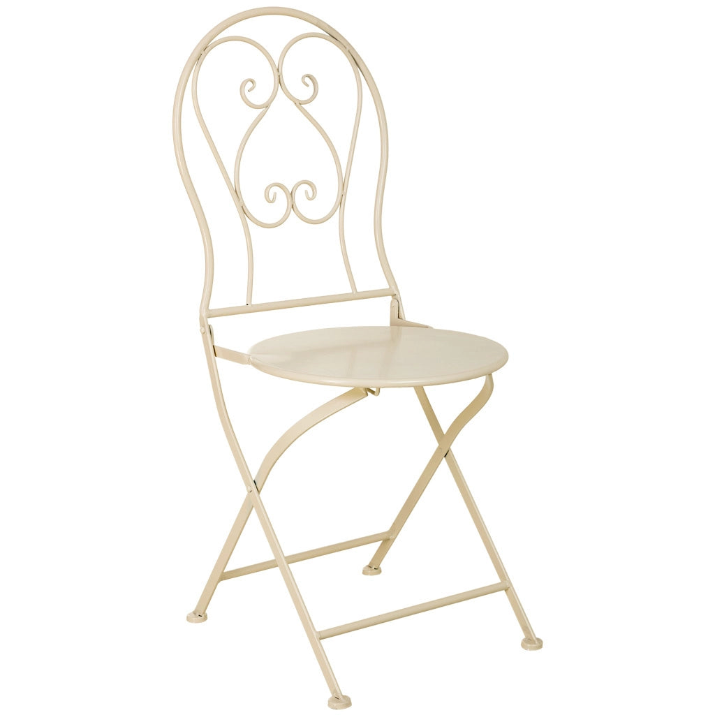 Sedia in ferro battuto beige 38x46x90h cm