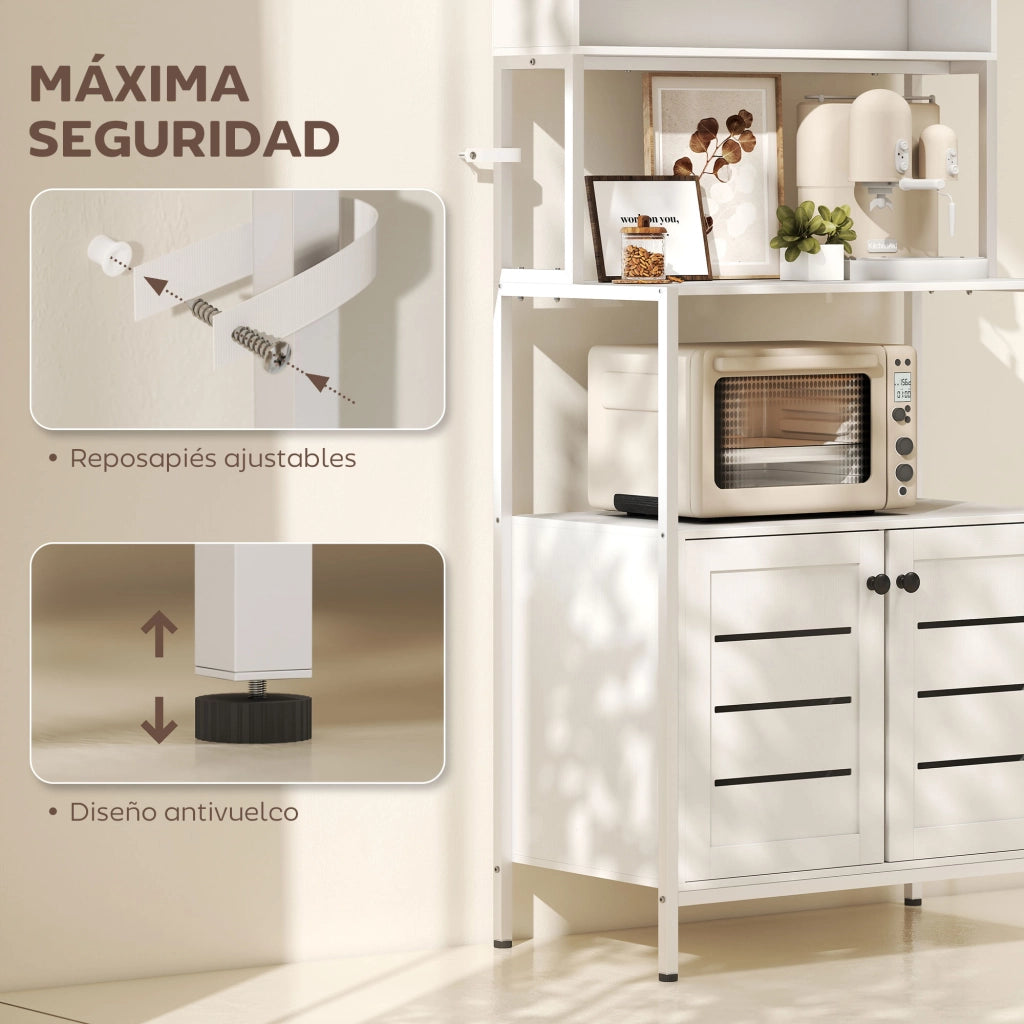 Scaffale da Cucina con Presa e Porte ¨C Minimal ¨C Bianco 80x30x180
