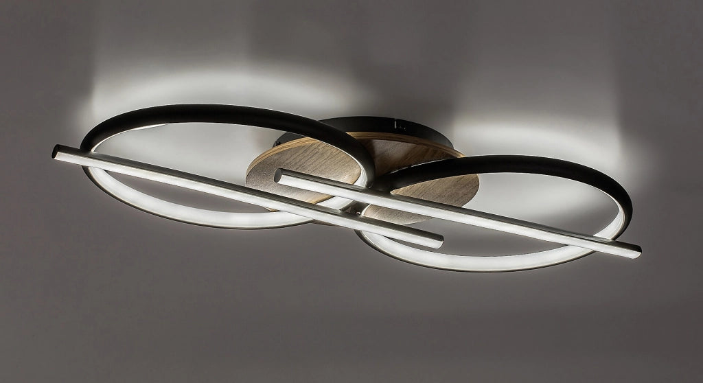 Plafoniera LED Rabalux Arash legno/nera 40W 2200lm CCT