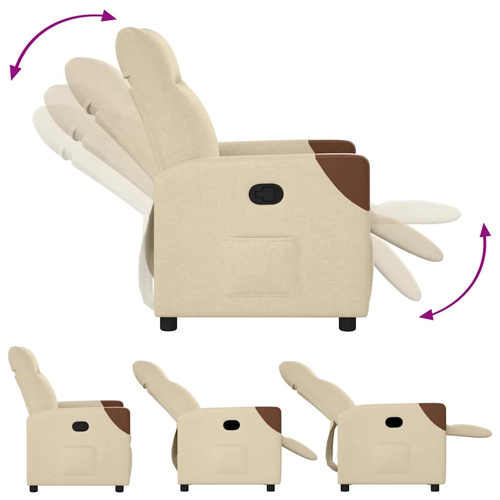 Poltrona Reclinabile in Tessuto Crema 4104813