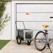 Rimorchio da Bici per Animali Grigio e Nero Oxford e Ferro 93944