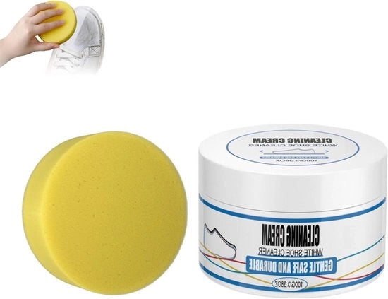 Creme per pulire scarpe bianche con spugna - 100 g