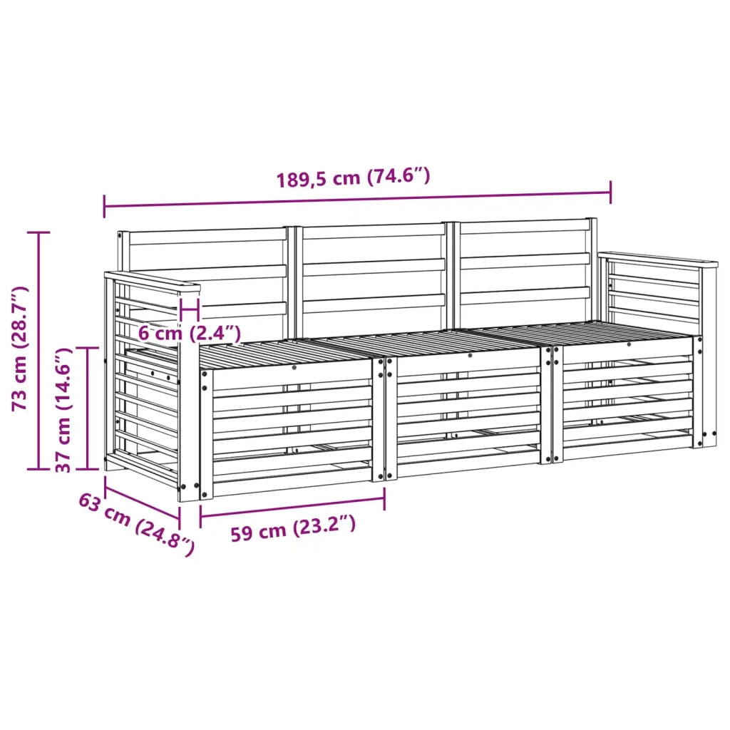 Set divani Legno di Acacia Massello 3391324