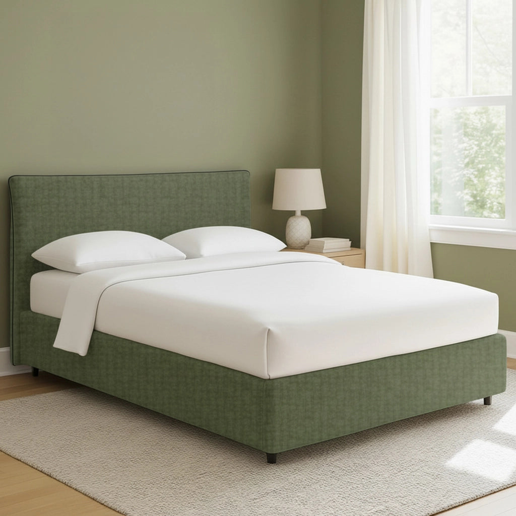 Oldham, Letto Piazza e Mezza Sfoderabile Made in Italy, Verde