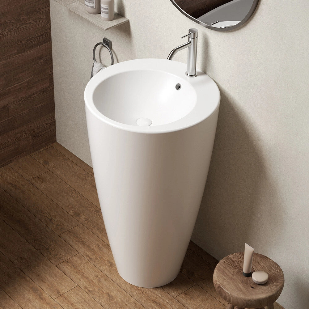 Lavandino freestanding 50x85h cm in ceramica bianco opaco Tokyo