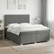 Letto box spring con materasso Grigio Scuro 200 x 200 cm 3454212