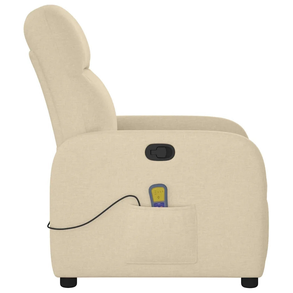 Poltrona Massaggiante Reclinabile Crema in Tessuto 4015540