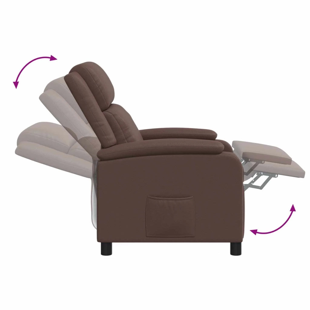 Poltrona reclinabile Marrone Similpelle 42034843