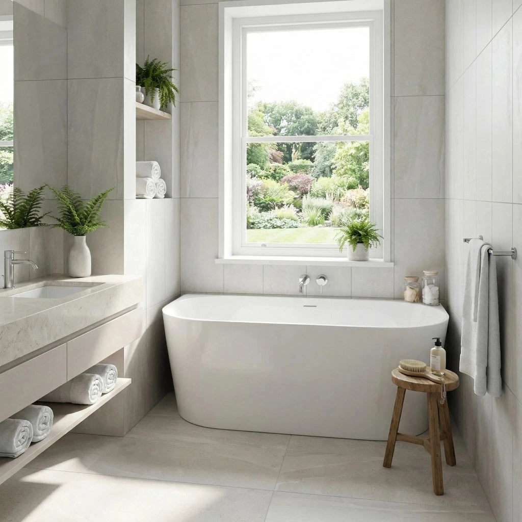 Vasca Bagno A Parete Capri Slim 150cm Copritappo bianco