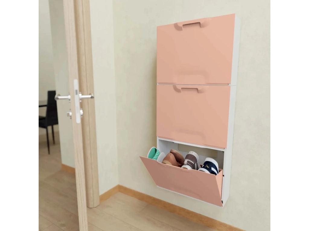 SCARPIERA IN RESINA ROSA ANTICO CM 51X17X40 2 PAIA MODULABILE