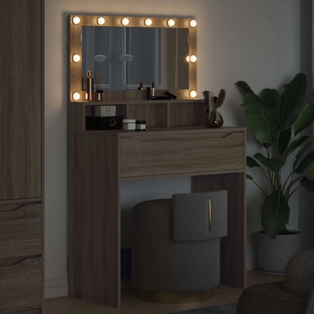 Toeletta | Tavoli da Trucco per Camera da Letto con cassetto Rovere Sonoma