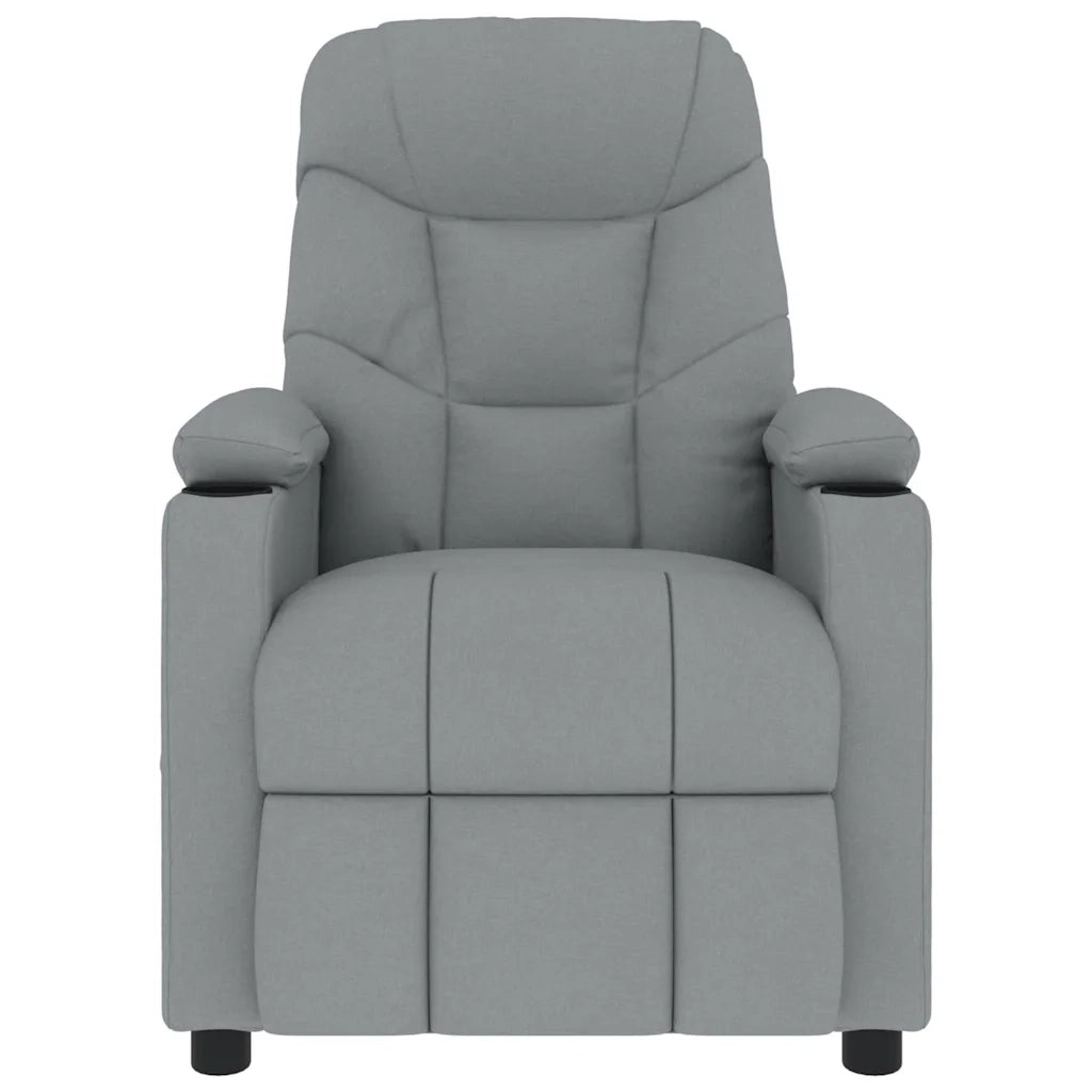 Poltrona Massaggiante in Tessuto Grigio Chiaro
