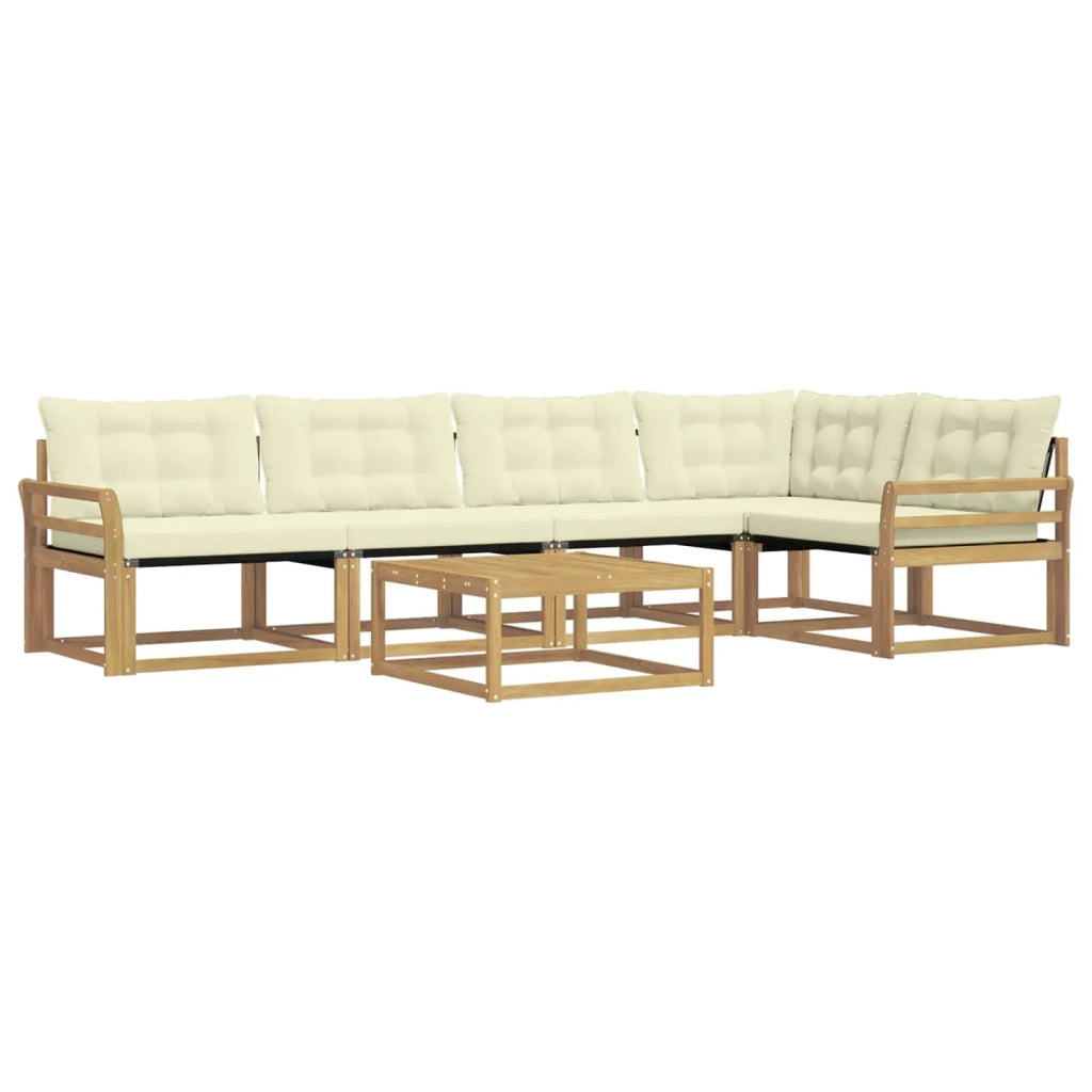 Set di divani da esterno 6 pz Bianco e Crema 3388708