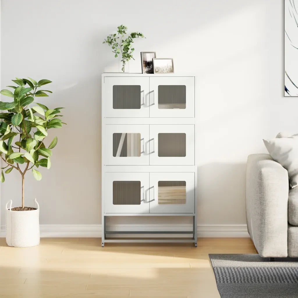 Credenza Bianca 68x39x123 cm in Acciaio 853355