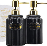Dispensatori di sapone ceramici - etichette idrorepellenti - set da 2 - nero
