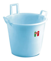 Mastello in plastica politilene blu con 3 manici vino alimenti tondo 50 cm 45 litri