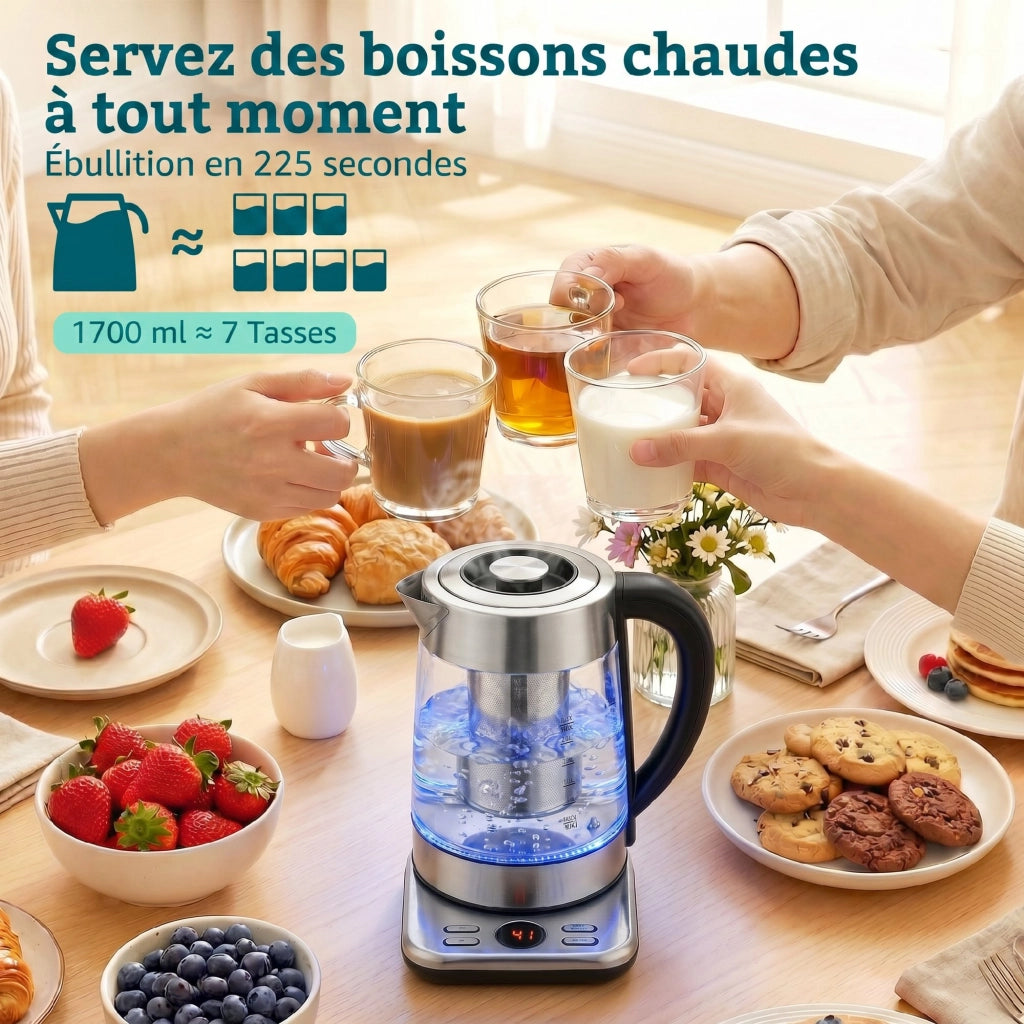 Bollitore Elettrico 1.7L ¨C Xylo ¨C 2200W con Infusore e Termostato Strix