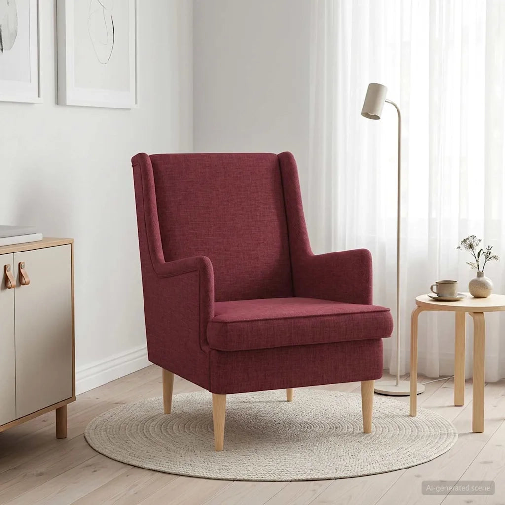 Poltrona Rosso Vino Tessuto 42029951