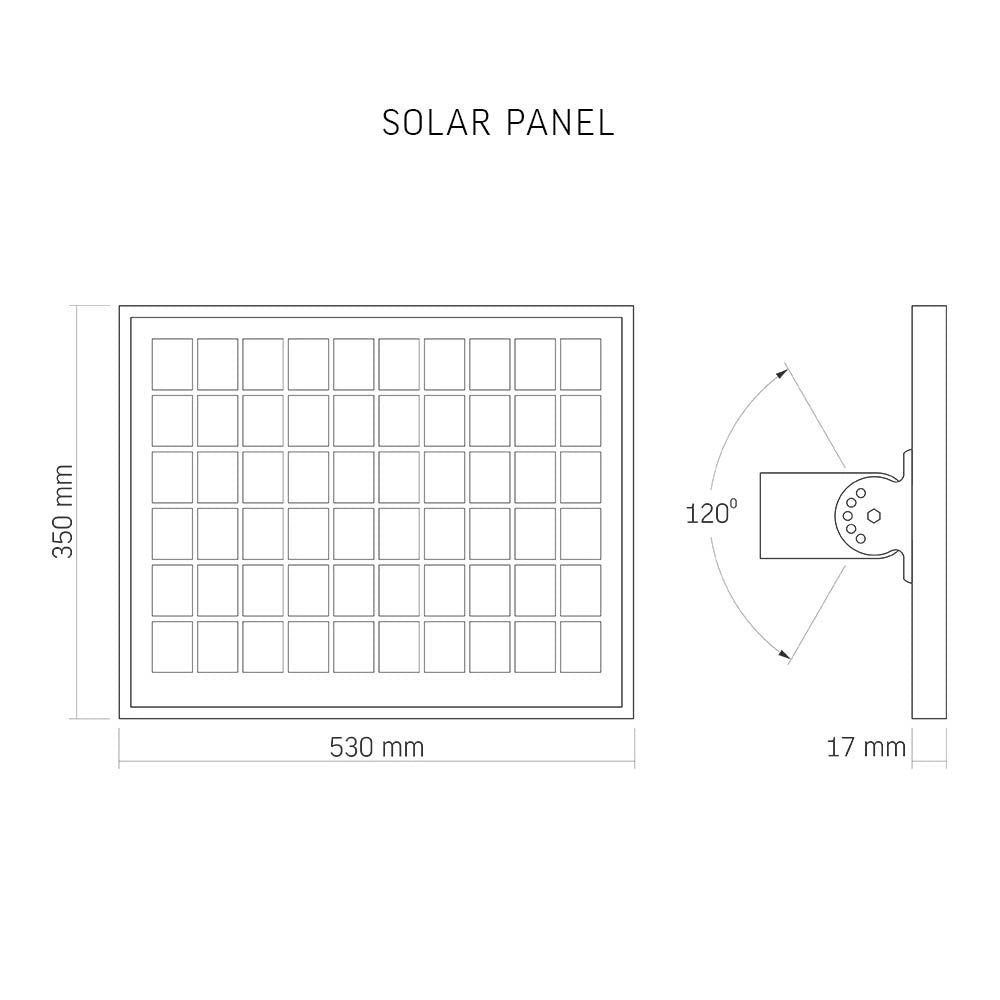Lampione solare LED 2500lm 5000K telecomando IP65 Videx