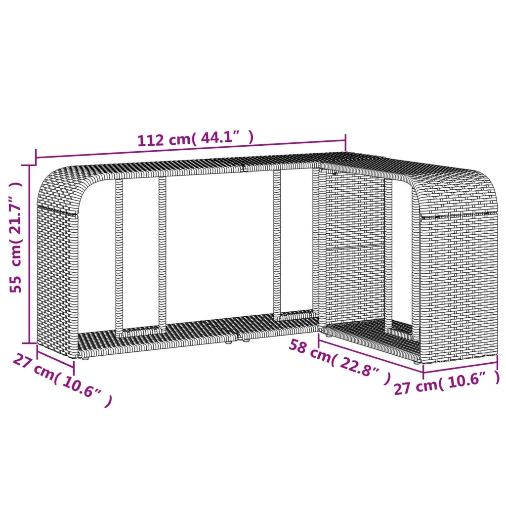 Scaffali portaoggetti 2 pz neri in polyrattan 365981