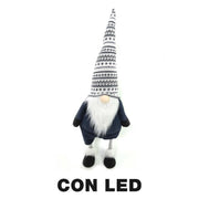 Gnomo tessuto con led grigio cm 30x22h85