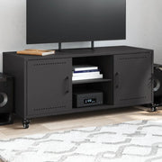 Mobile TV-Credenza per TV-Console TV Nero 100,5x39x43,5 cm in Acciaio 868219