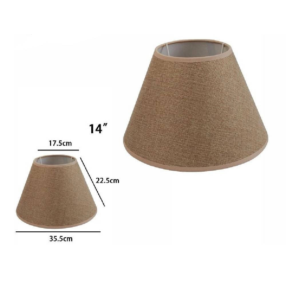 Trade Shop - Paralume Conico Cilindro Classico Ricambio Per Lampada E Applique In Tessuto Tnt - Marrone   -14"   -