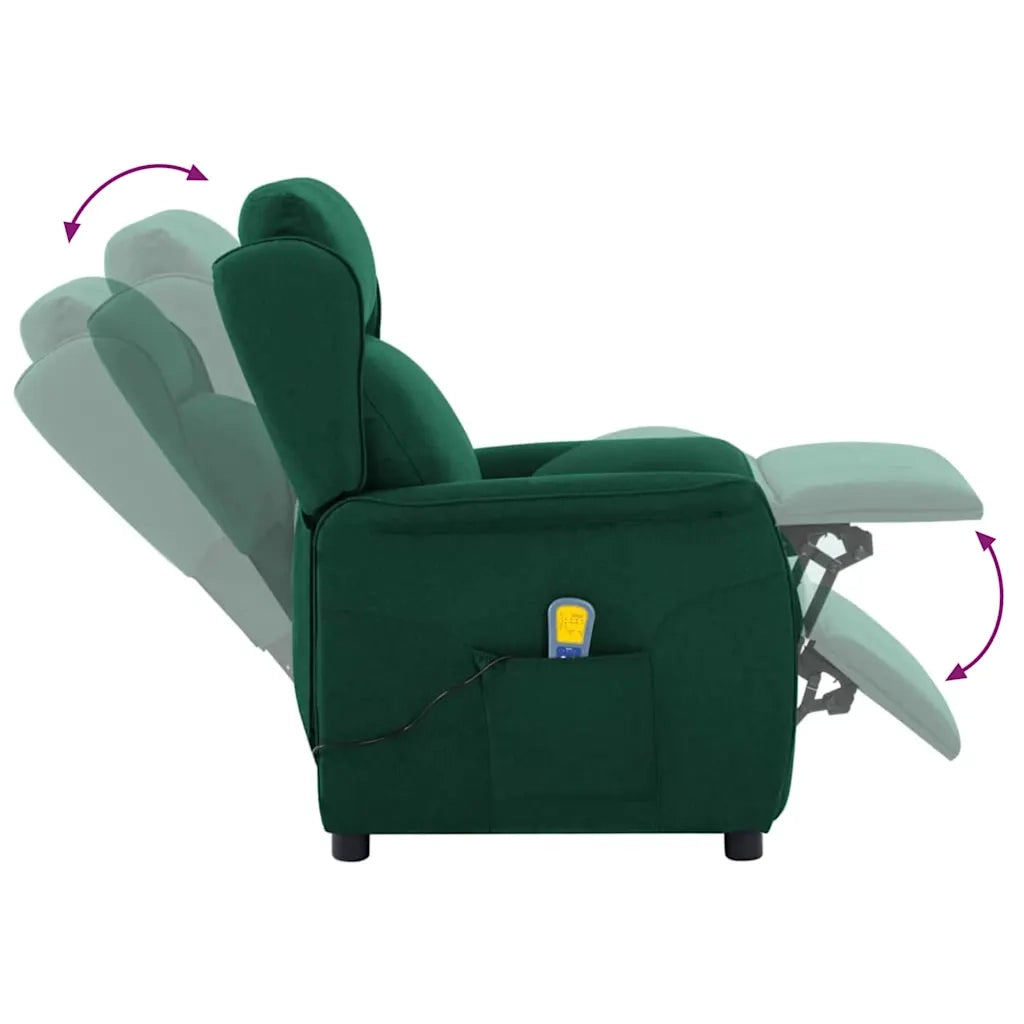 Sedia da massaggio Verde Scuro 93.5 x 67.5 x 101.5 cm Tessuto 348355
