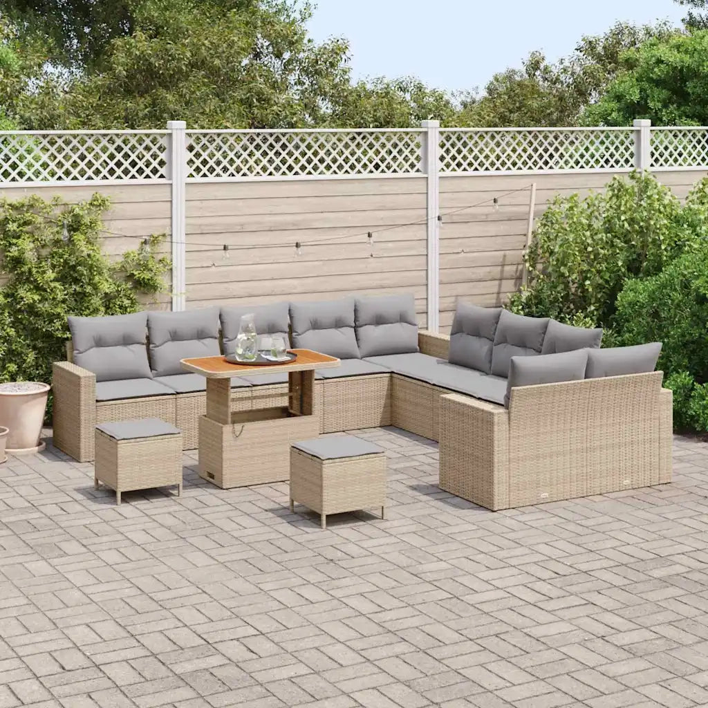 Set Divano da Giardino 13 pcs Beige polyrattan 3361677