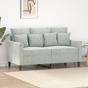 Divano a 2 Posti-Sofa 2 Posti Grigio Chiaro 120 cm in Velluto 648954