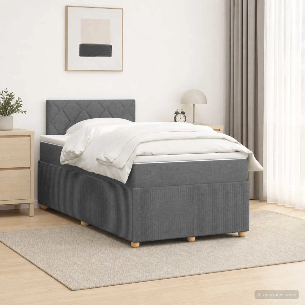 Letto box spring con materasso Grigio Scuro 120 x 190 cm 3451427