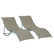 Lettino Prendisole Pieghevole ¨C Xylo ¨C Alluminio e Textilene, 61x165x63cm, Set 2 Pezzi