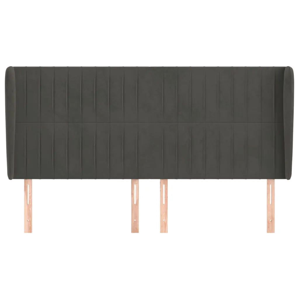 Testiera | Testata ad Orecchio GrigioScuro 203x23x118/128cm in Velluto