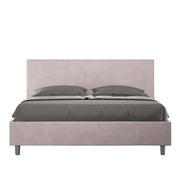 BS COM Letto queen size contenitore imbottito 150x200 microfibra glicine