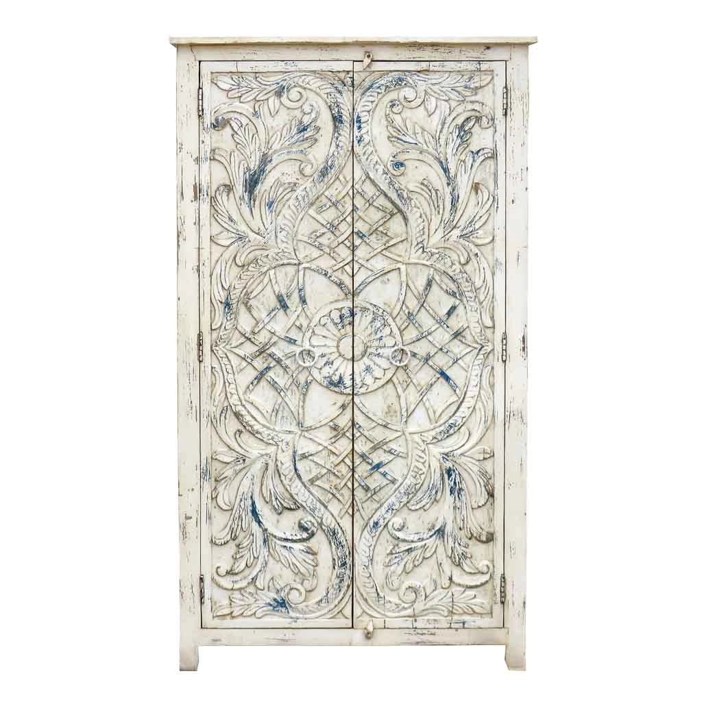 Armadio in legno bianco 99x42x180h