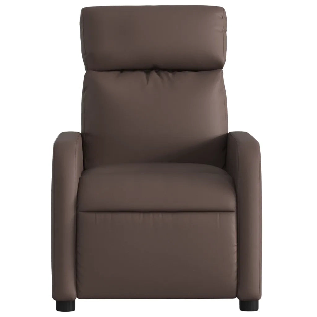 Poltrona | Sedia Relax Reclinabile Marrone in Similpelle