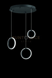 SOSPENSIONE 3 LUCI PINTA NERO LED 3000K 1470LM 25W DIMMERABILE SENZA VETRO DIMMERABILE