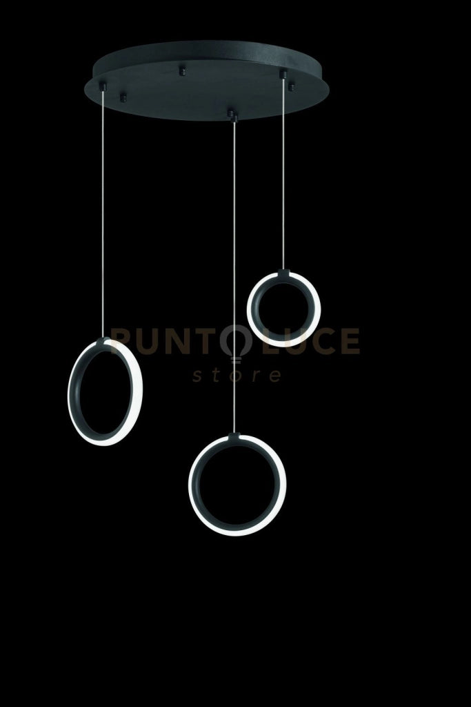 SOSPENSIONE 3 LUCI PINTA NERO LED 3000K 1470LM 25W DIMMERABILE SENZA VETRO DIMMERABILE