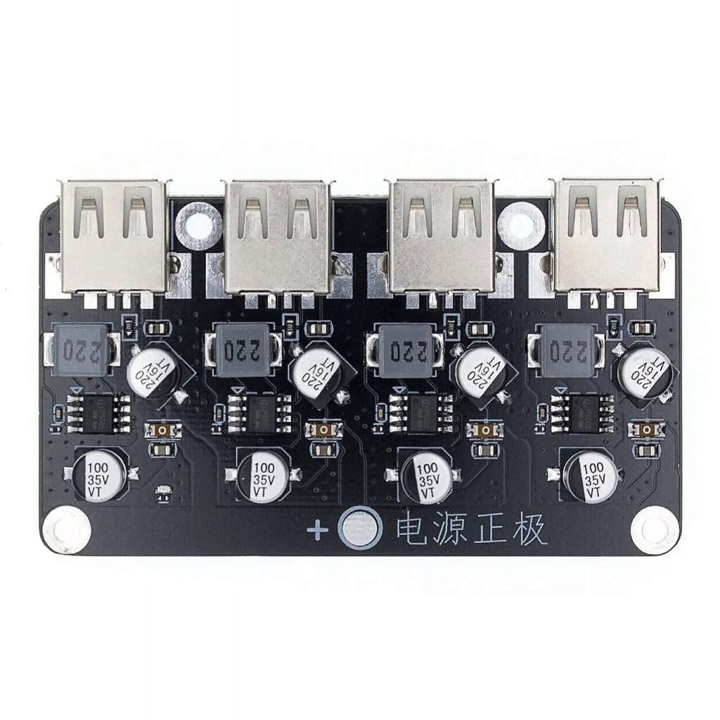 Convertitore 4 Canali USB Step Down Rosfix – Caricatore 2.0/3.0 | 6-24V a 5V, 3A per Canale