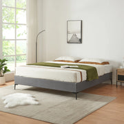 Letto Matrimoniale Lilla 180x200 cm con Fodera Protettiva - Grigio Scuro [en.casa]