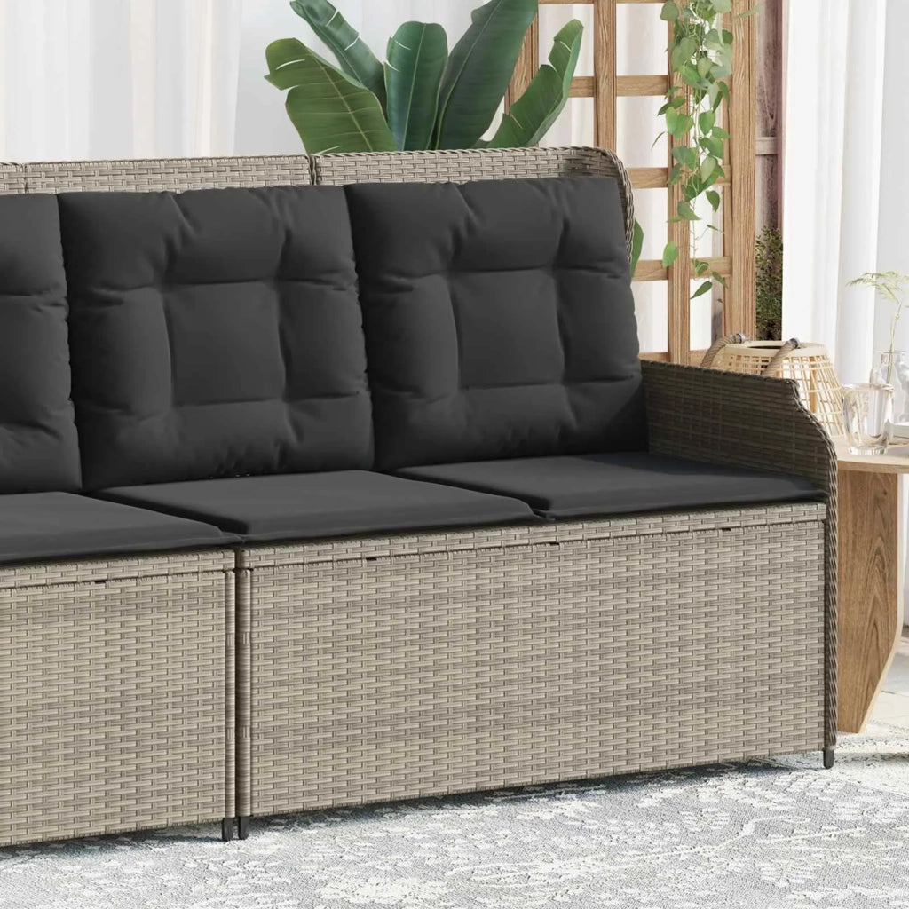 Panchina da giardino con cuscino Grigio chiaro polyrattan 3394445