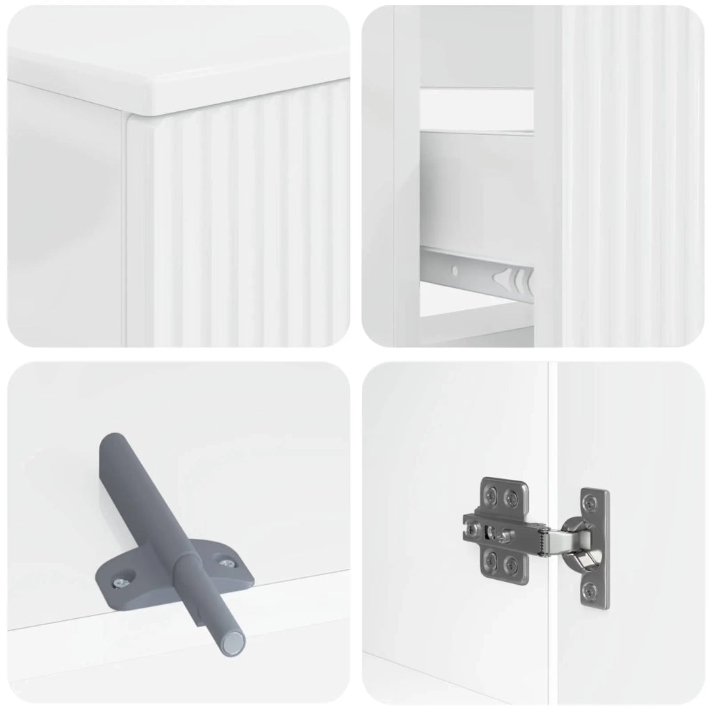 Set di Armadi da Bagno da 2 Pezzi ARNHEM Bianco Lucido 3418012