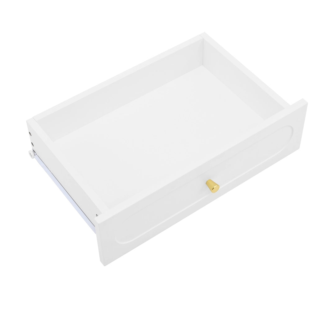 TOELETTA Con specchio LED 140x40x130 cm Bianco con 4 cassetti