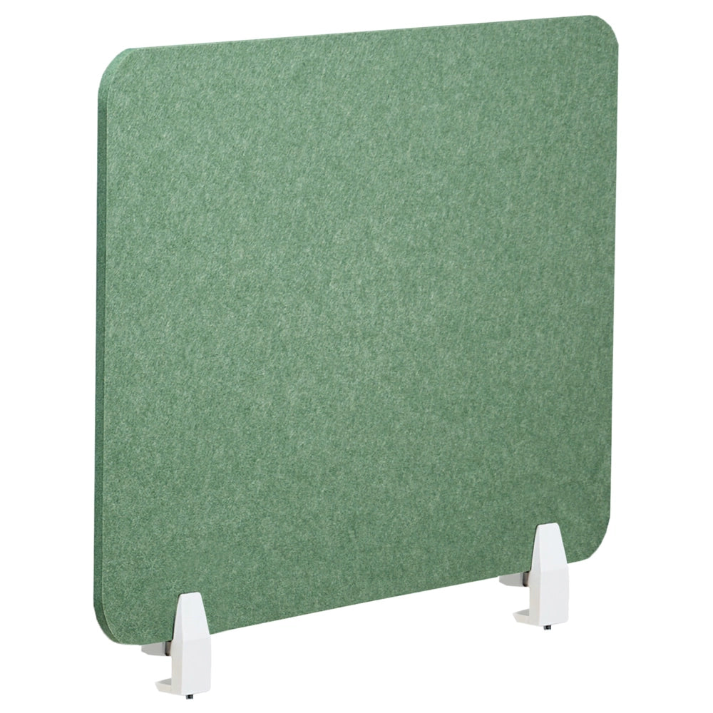 Pannello Divisorio da Scrivania Verde in PET con Rivestimento in Tessuto 72 x 50 cm Schermo Acustico per Ufficio e Home Office