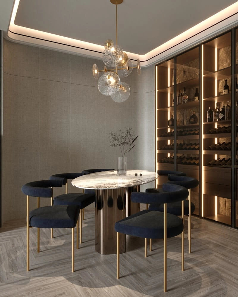 Lampadario Maxlight Allure anelli vetro LED 70W Ø60
